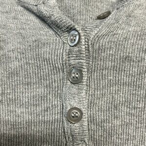 Brandy Melville - John Gault soft 4 button grey long sleeved Henley waffle shirt